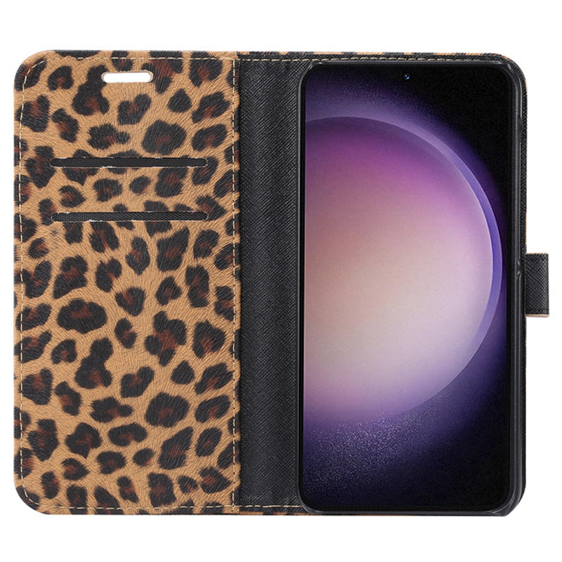 Pro Samsung Galaxy S23 Stand Wallet PU kožené pouzdro na telefon Flipový kryt s leopardím vzorem Pro Samsung Galaxy S23 Stand Wallet PU kožené pouzdro na telefon Flipový kryt s leopardím vzorem
